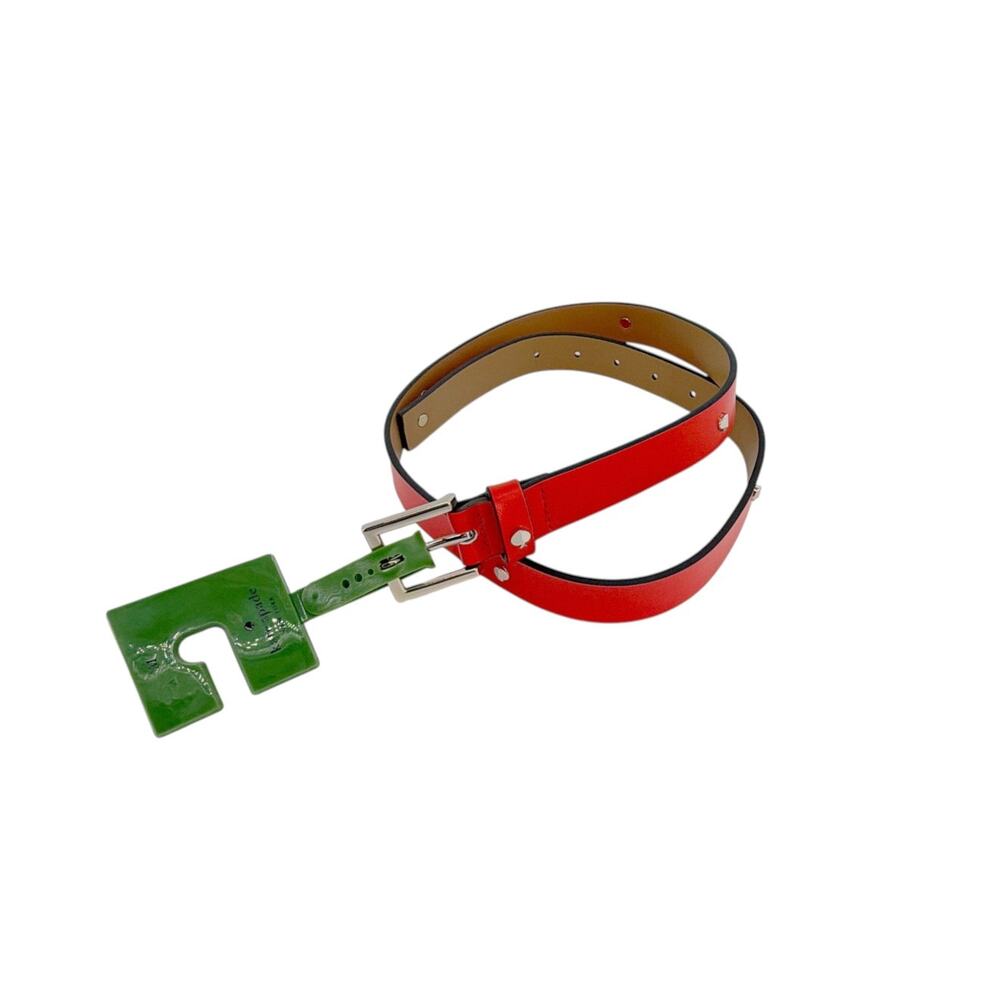KATE SPADE New York Spade Stud Leather Belt in Maraschino M - Picture 4 of 7